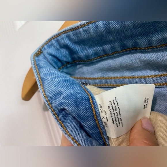 RAG & BONE DRE Low-Rise Slim Boyfriend Denim Blue Jeans in Tulip - Raw Hem - 28 - Picture 5 of 14